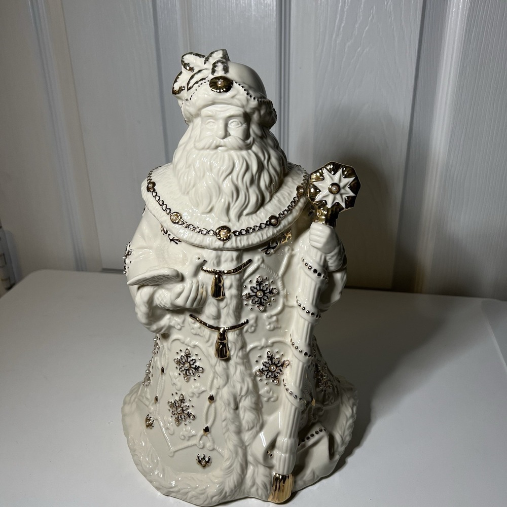 Lenox‎ Florentine & Pearl Santa Claus Cookie Jar-Limited Edition